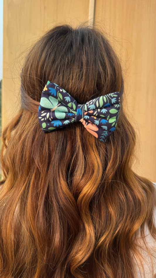 Blue butterfly bow