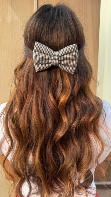 Black & White Check Bow