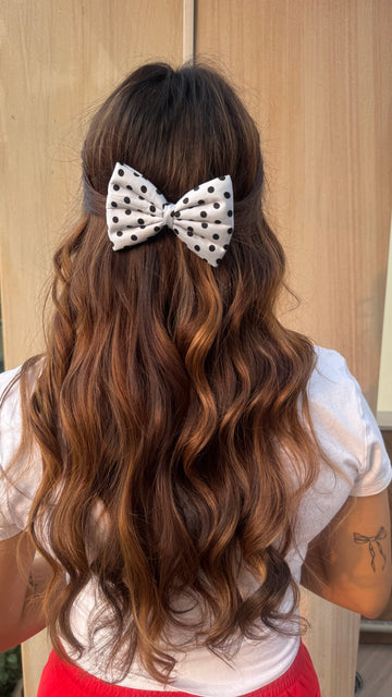 Sky blue polka bow