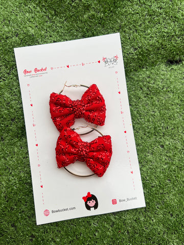 Red sequence bow hoops