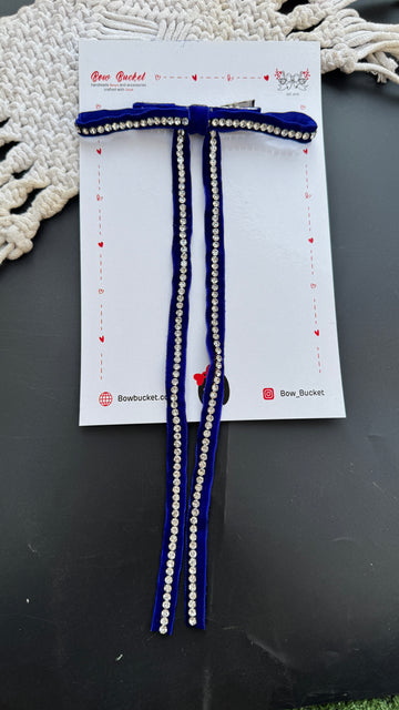 Royal blue celestia crystal bow