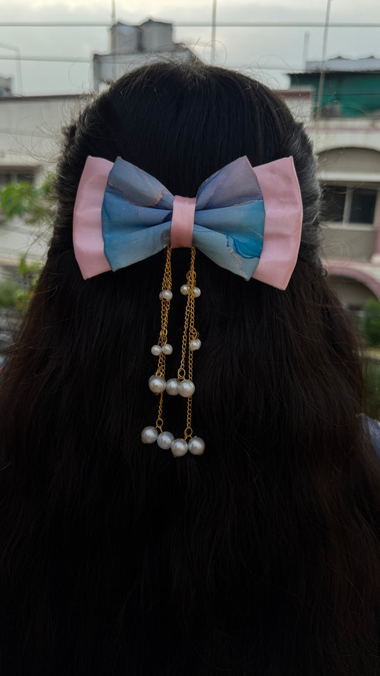 Baby pink blue hanging pearl