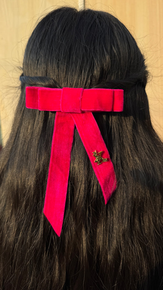 Pink Initial Celeste Bow