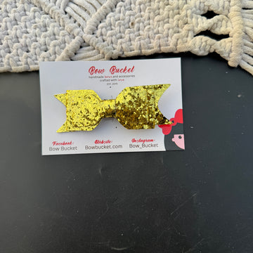 Golden glitter bow