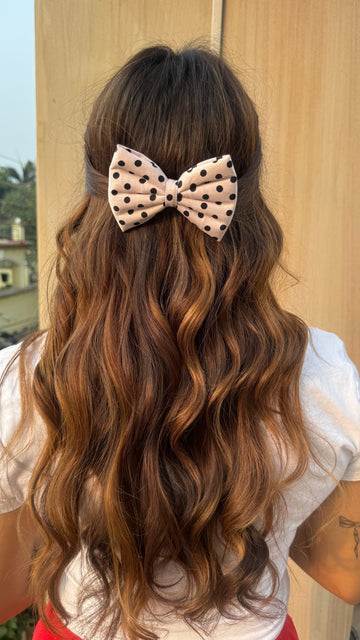 Pink polka bow