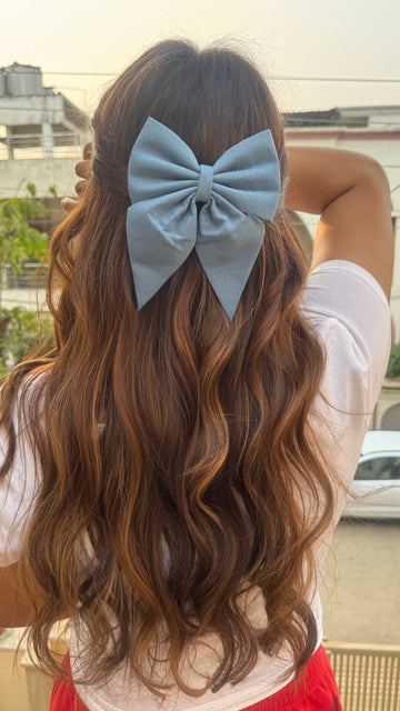 Demin Pigtail Bow