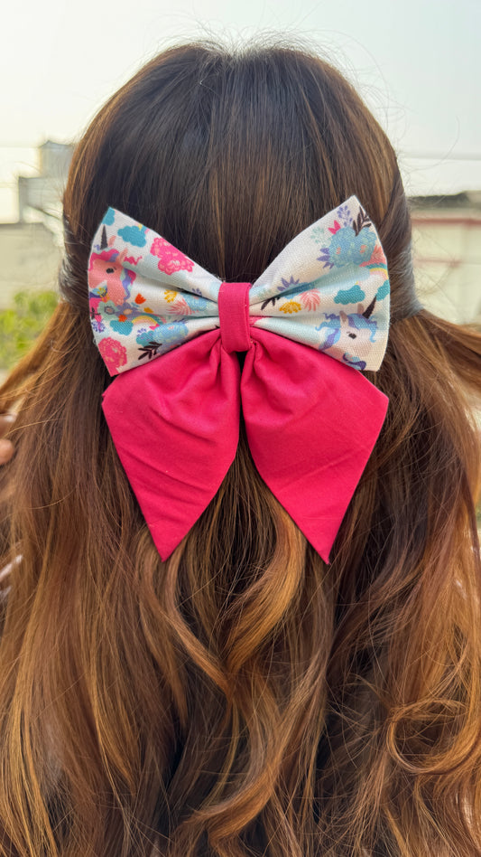 Unicorn Parade Pigtail Bow