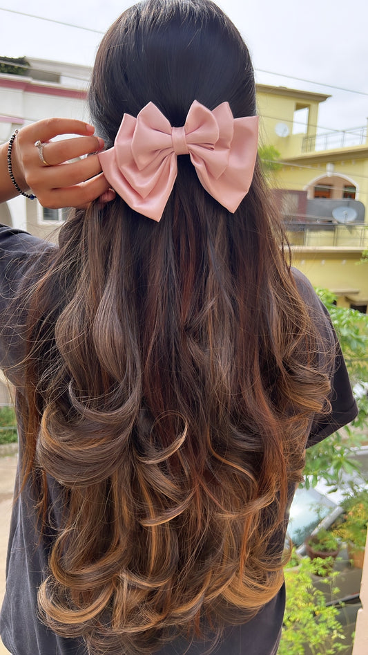 rose gold triple layer bow