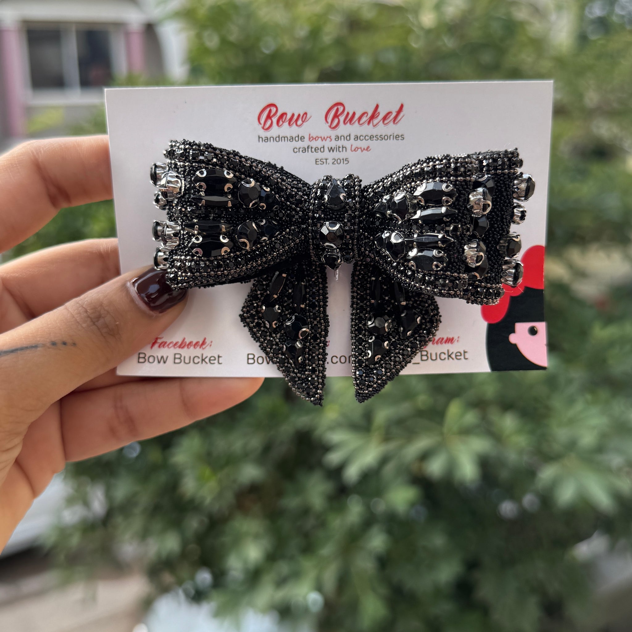 Black Crown Swarovski Bow