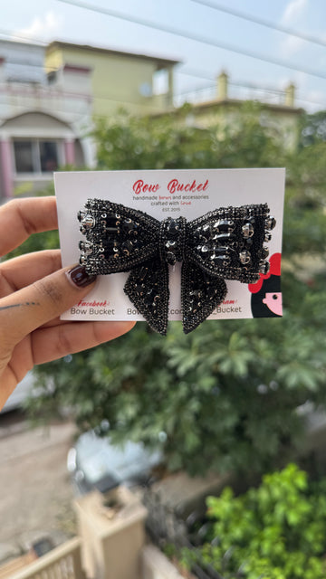 Black Crown Swarovski Bow