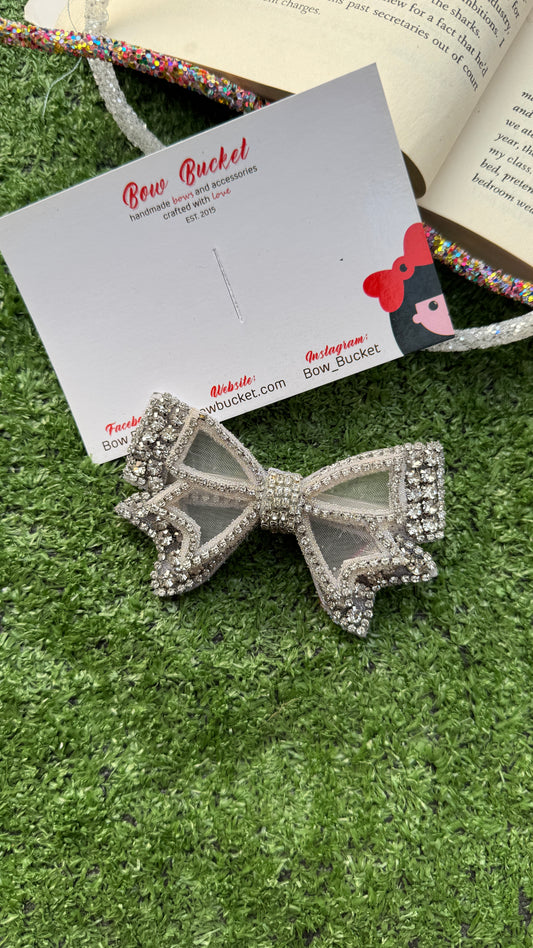 White Precious Gem Bow