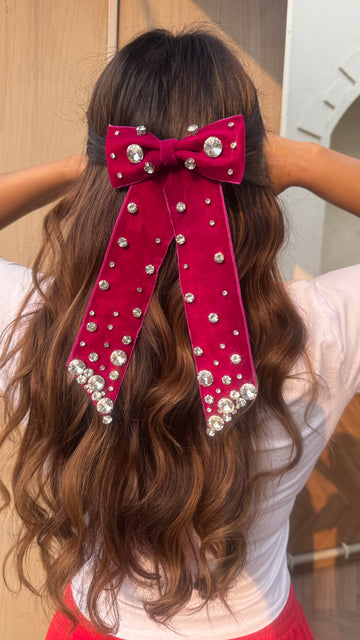 Pink Crystal Bow
