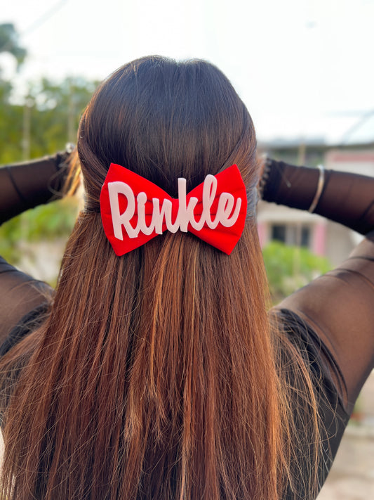 Red customise name bow