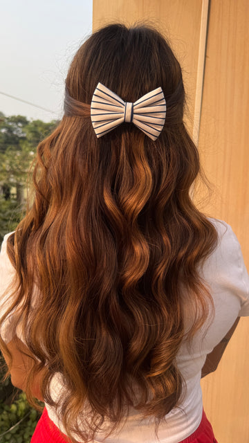 Blue Stripe Bow