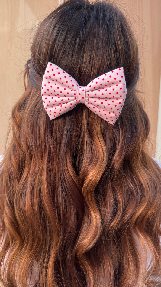 Baby Pink Polka Bow