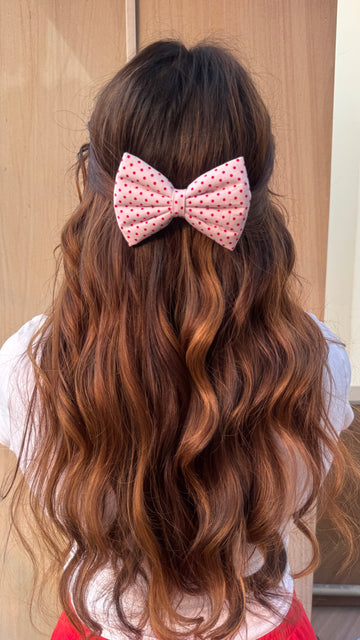 Baby Pink Polka Bow