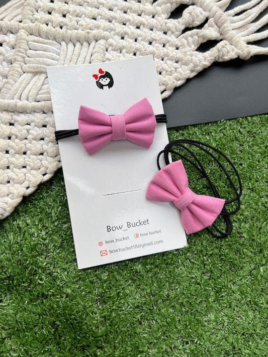 Hot pink micro bow Rubberband