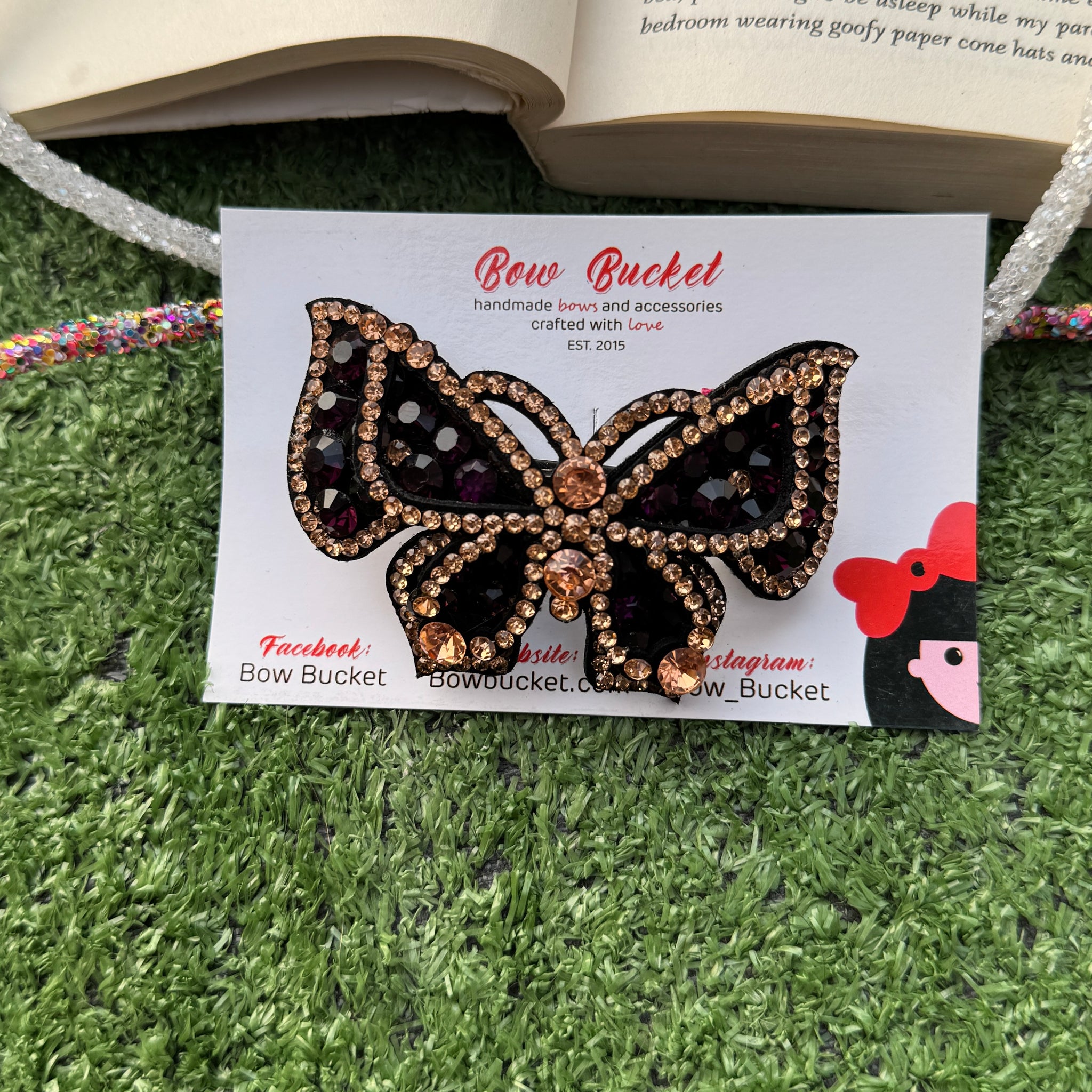 Maroon Swarovski butterfly