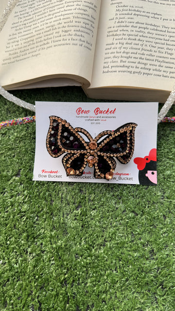 Maroon Swarovski butterfly