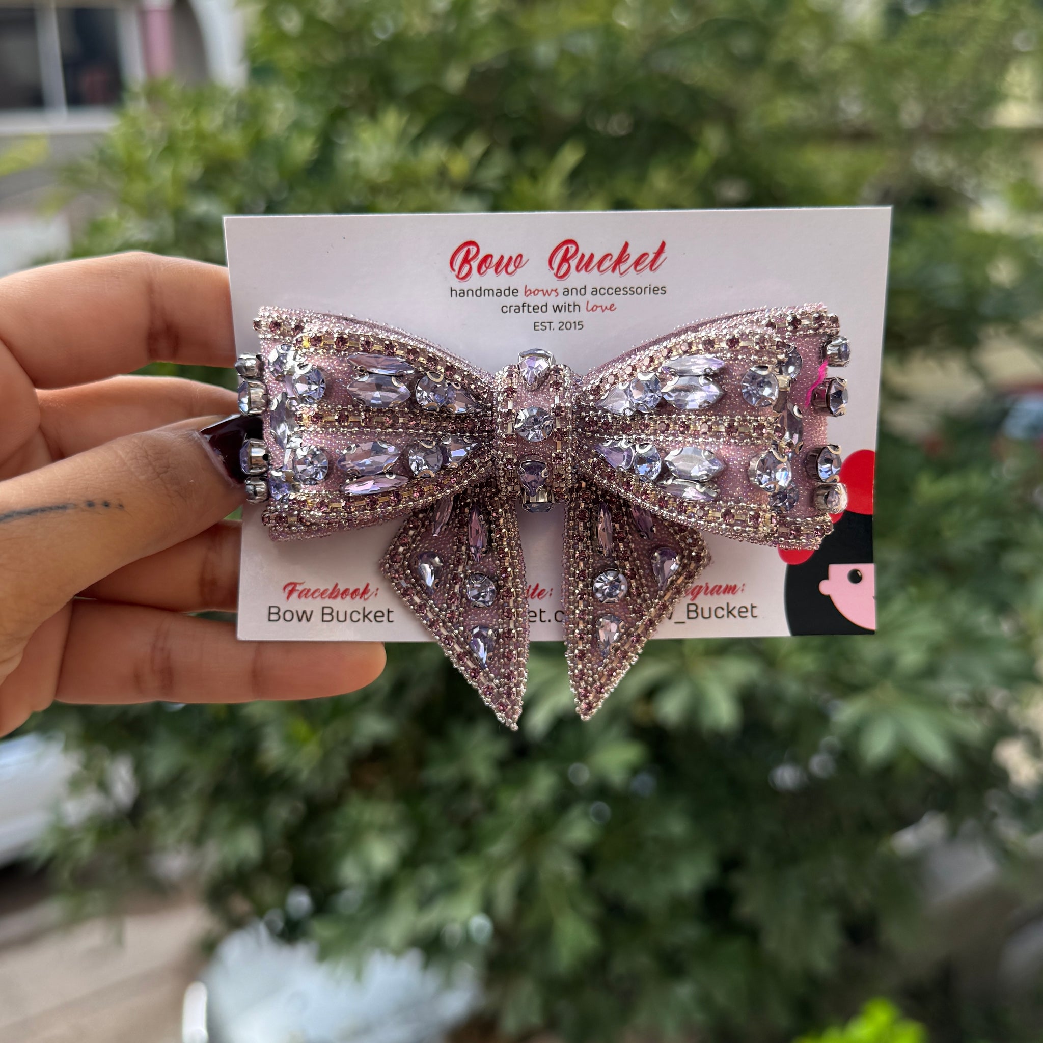 Purple crown Swarovski Bow