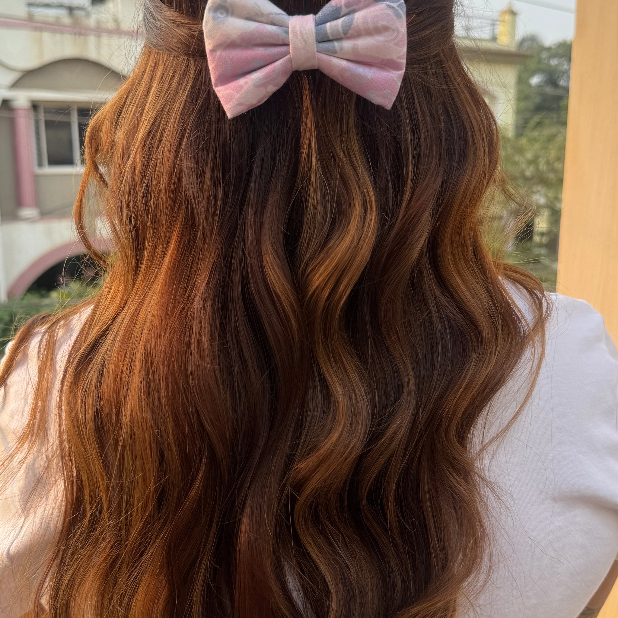 Purple Floral bow
