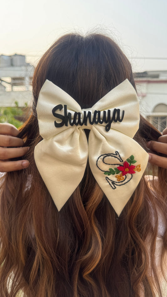 Customise Name Embroidery Bow