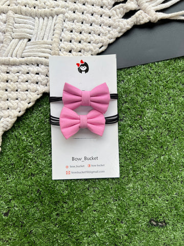 Hot pink micro bow Rubberband