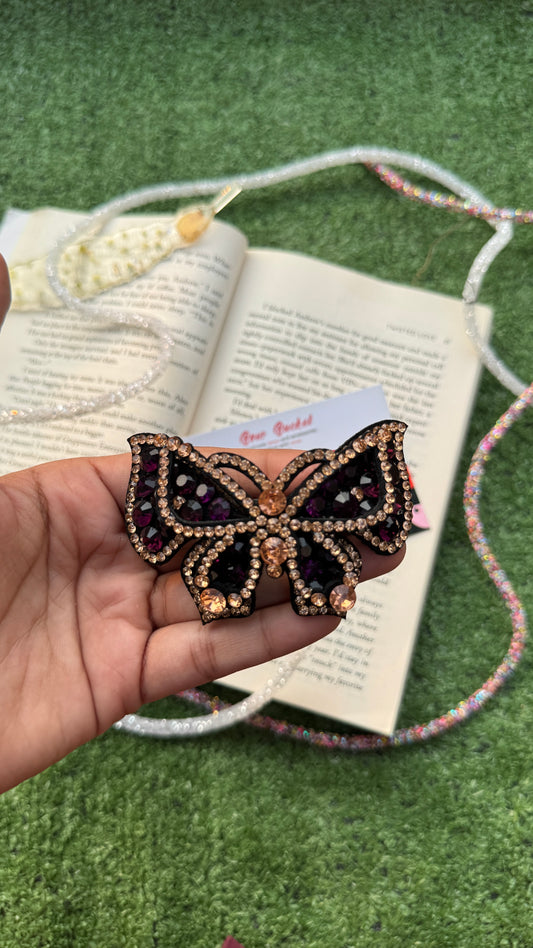 Maroon Swarovski butterfly