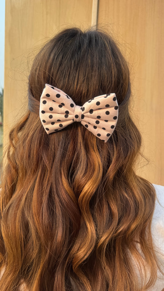 Pink polka bow