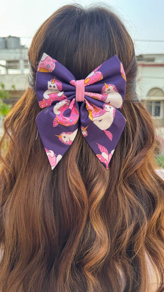 Donut Unicorn Pigtail Bow