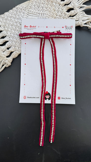 Pink celestia crystal bow