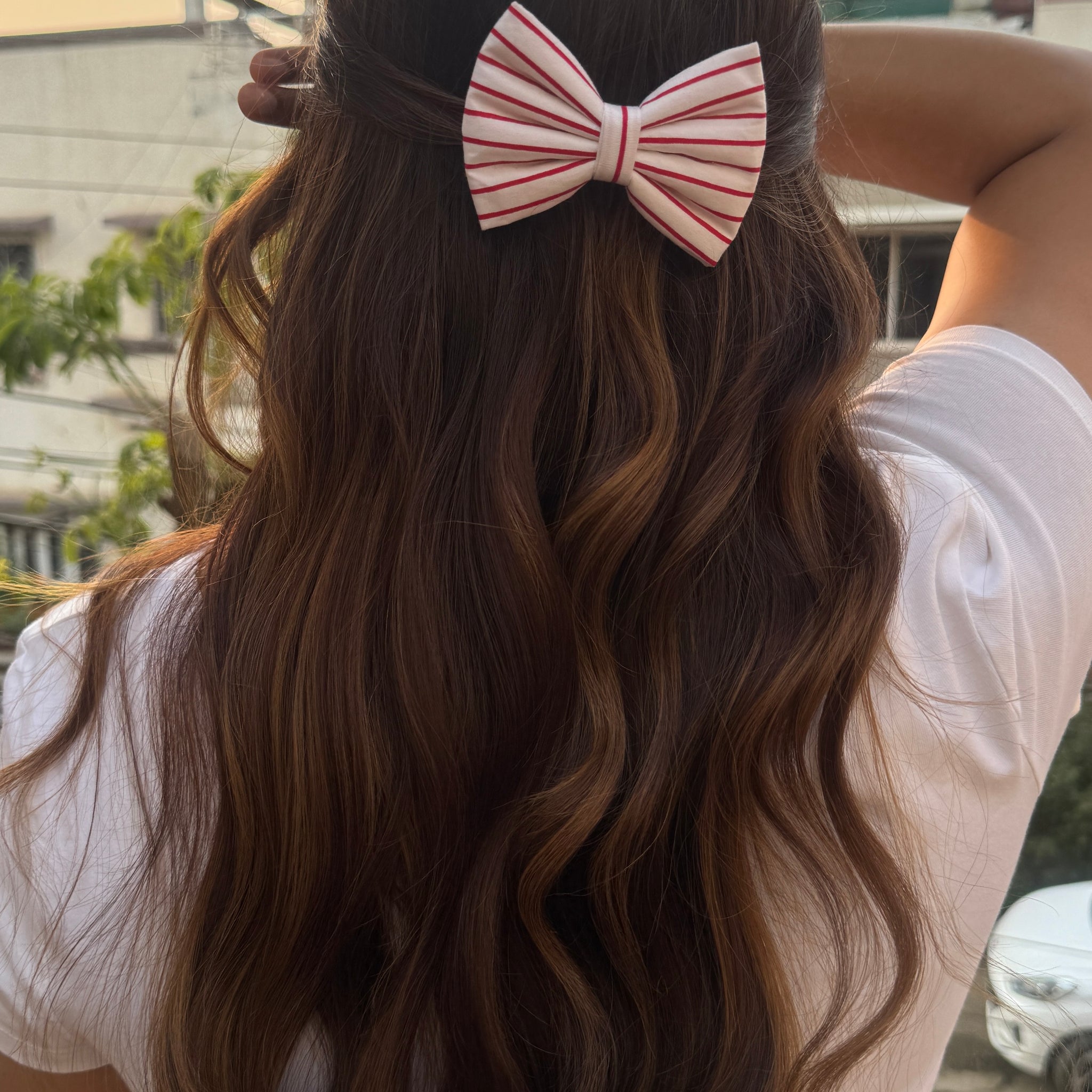Red Stripe Bow