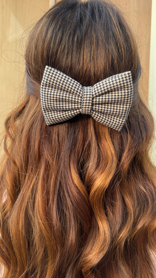 Black & White Check Bow