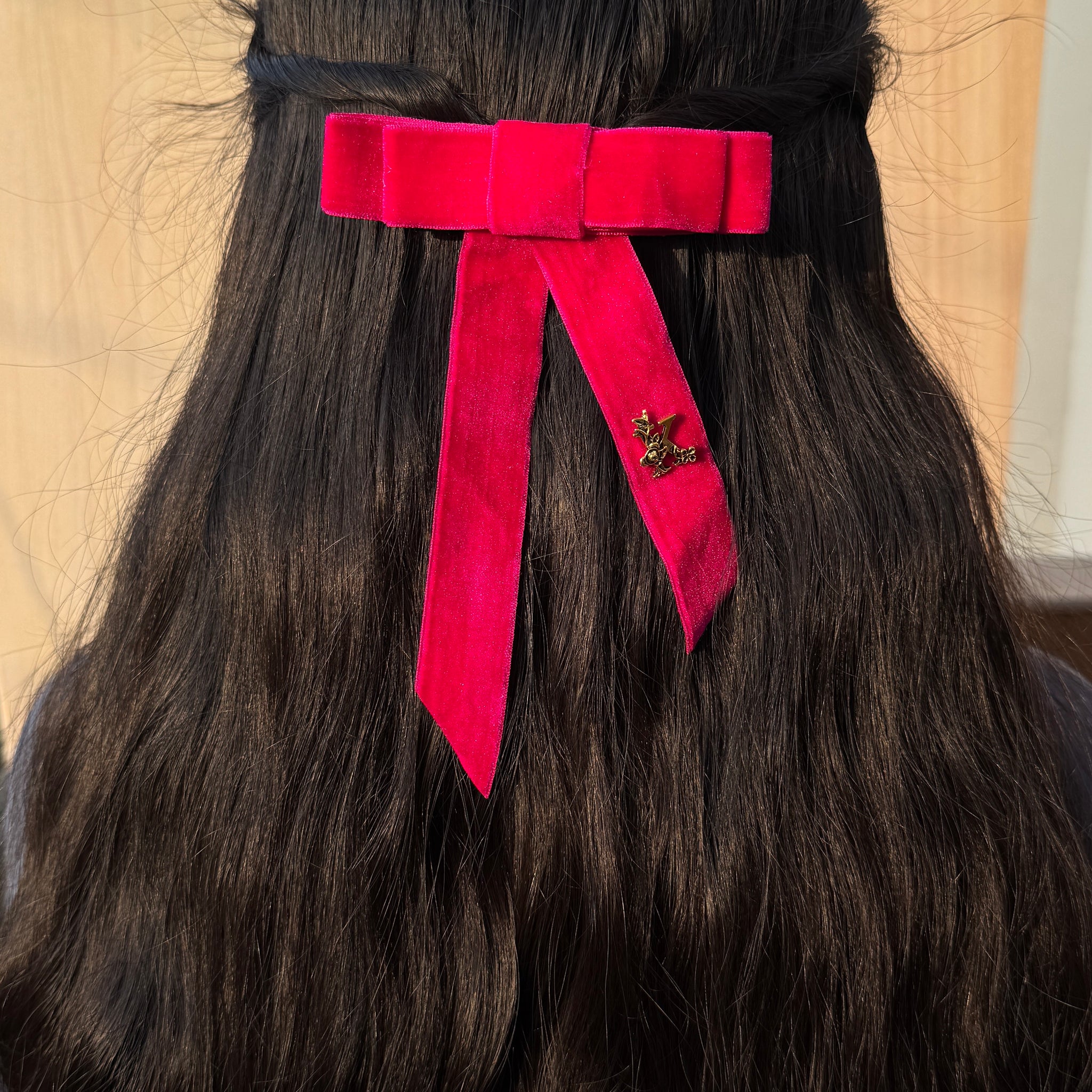 Pink Initial Celeste Bow