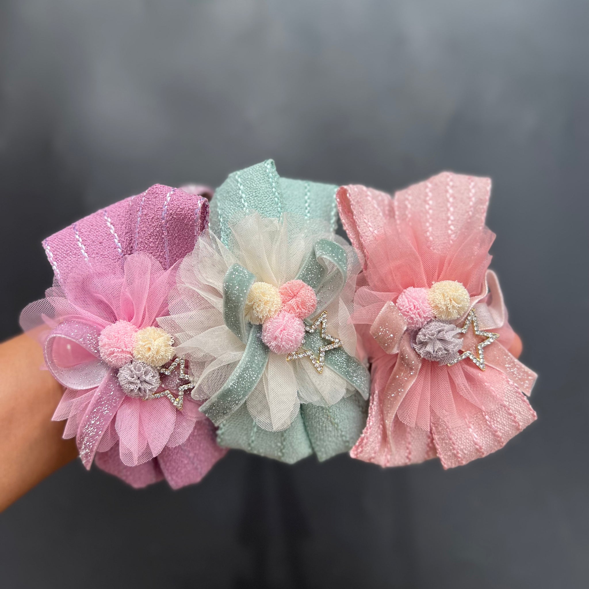 Lace Pom Pom Hairband