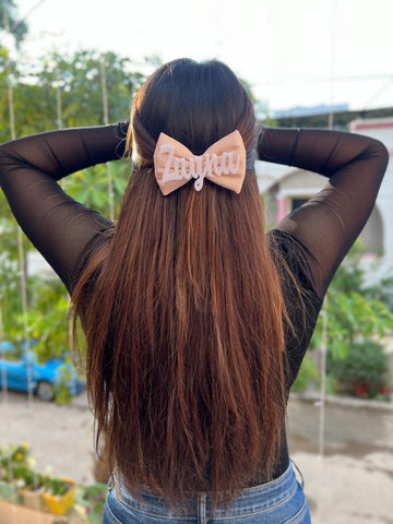 Nude Blush customise name bow