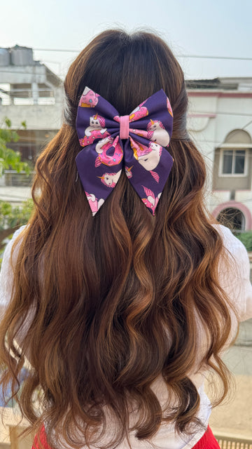 Donut Unicorn Pigtail Bow