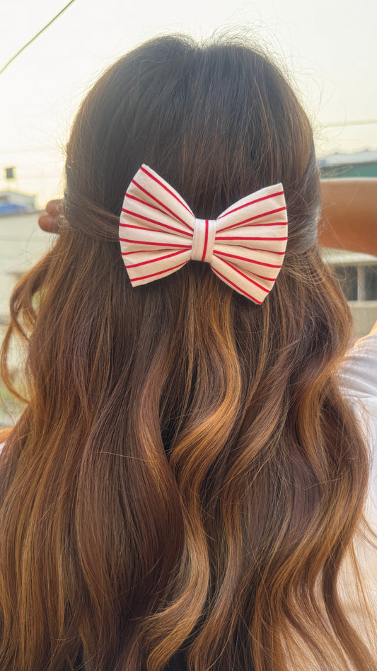 Red Stripe Bow