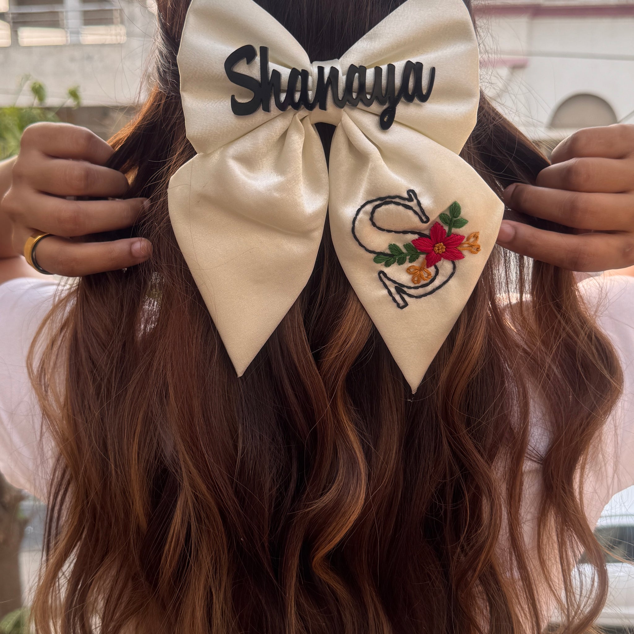 Customise Name Embroidery Bow