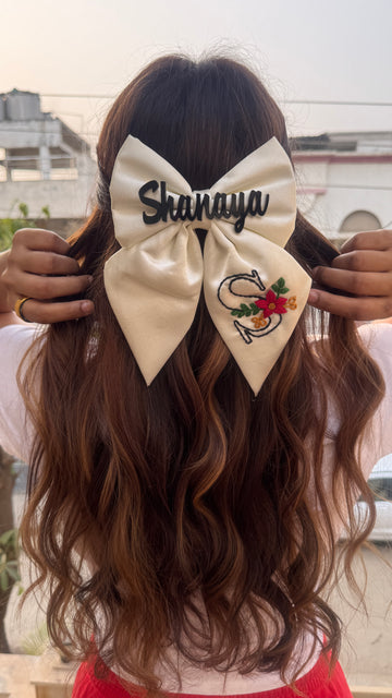 Customise Name Embroidery Bow