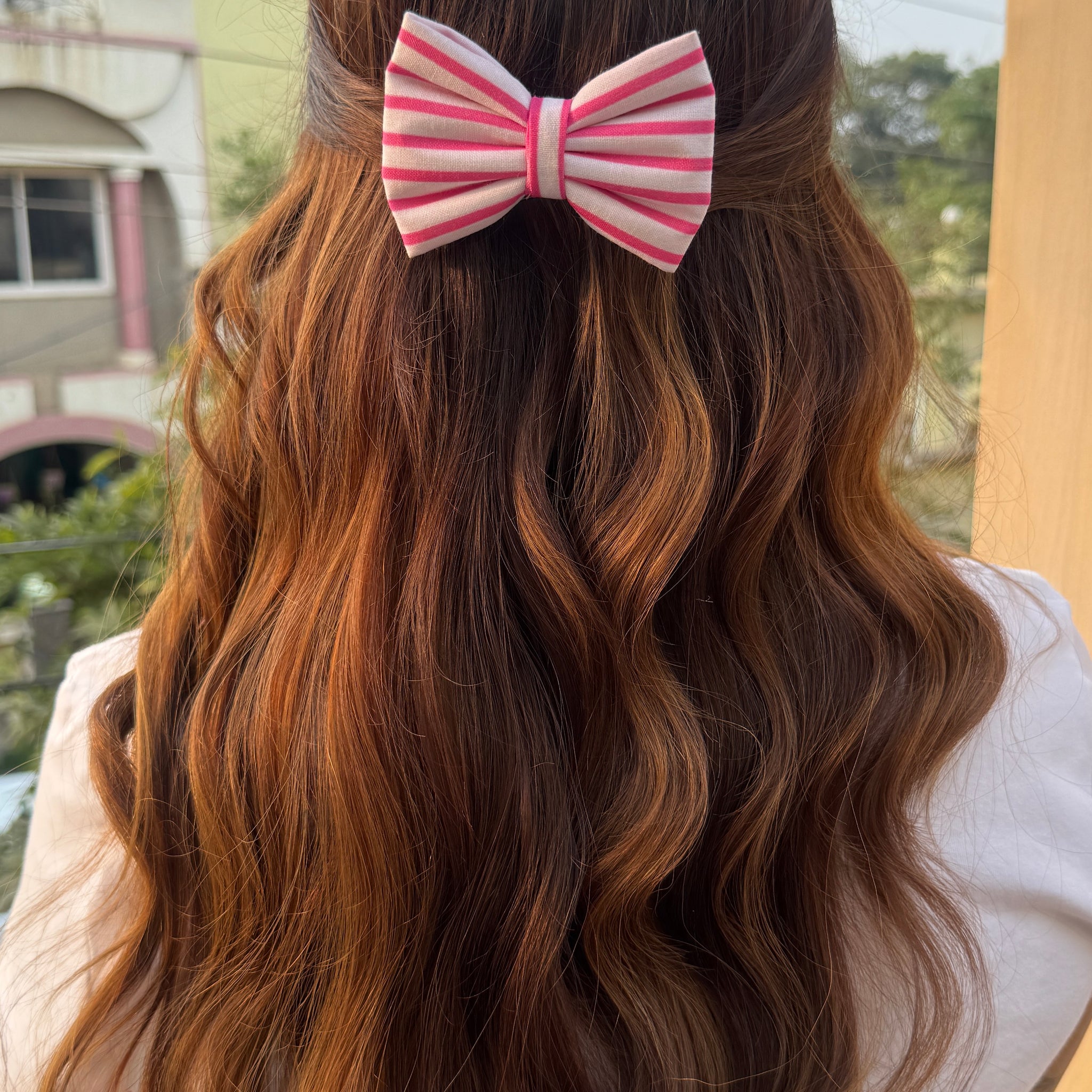 Pink Stripe Bow