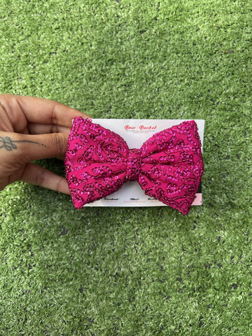 pink sequence bow