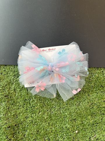 blue glamour bow clip