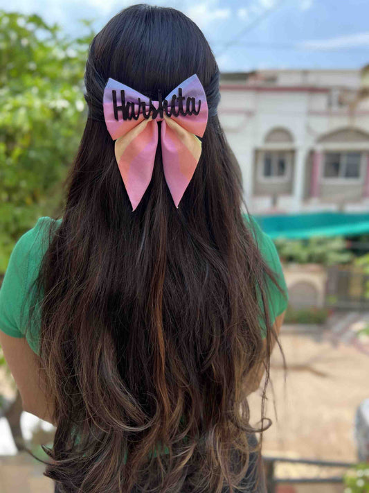 Pastel stripe customise bow