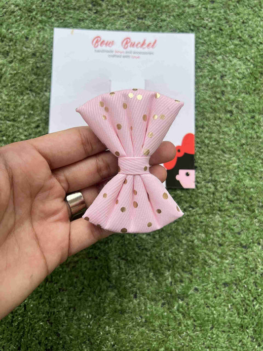 baby pink polka hairtie