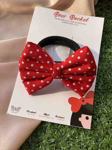 Red polka hairtie