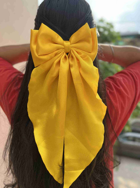 Yellow ruffle bow