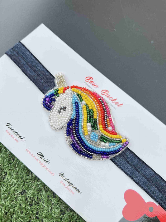 colourful unicorn beard work headband