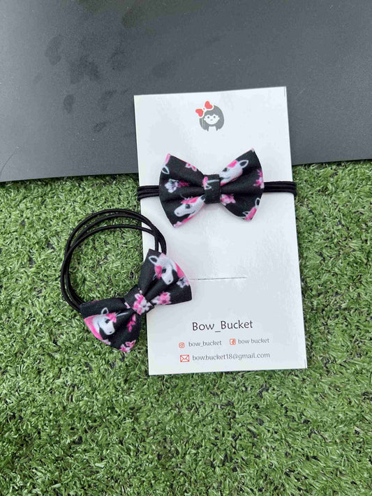unicorn floral micro rubber band pair