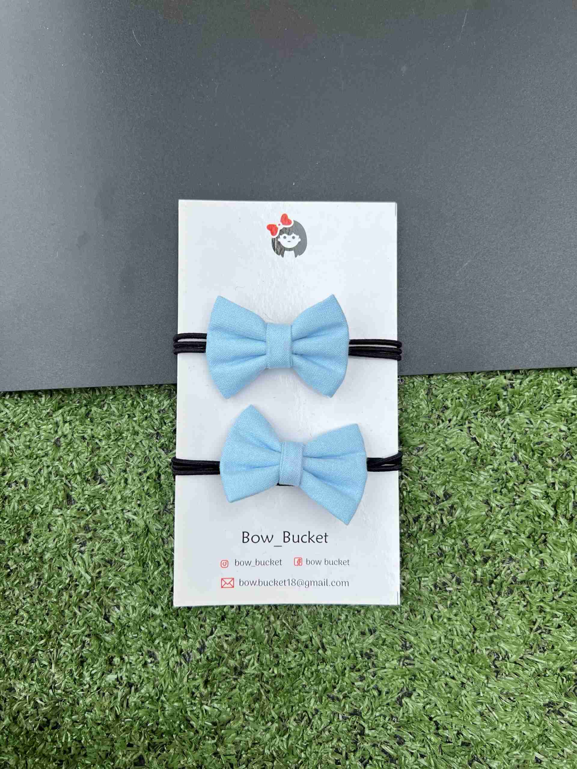 sky blue micro rubber band pair